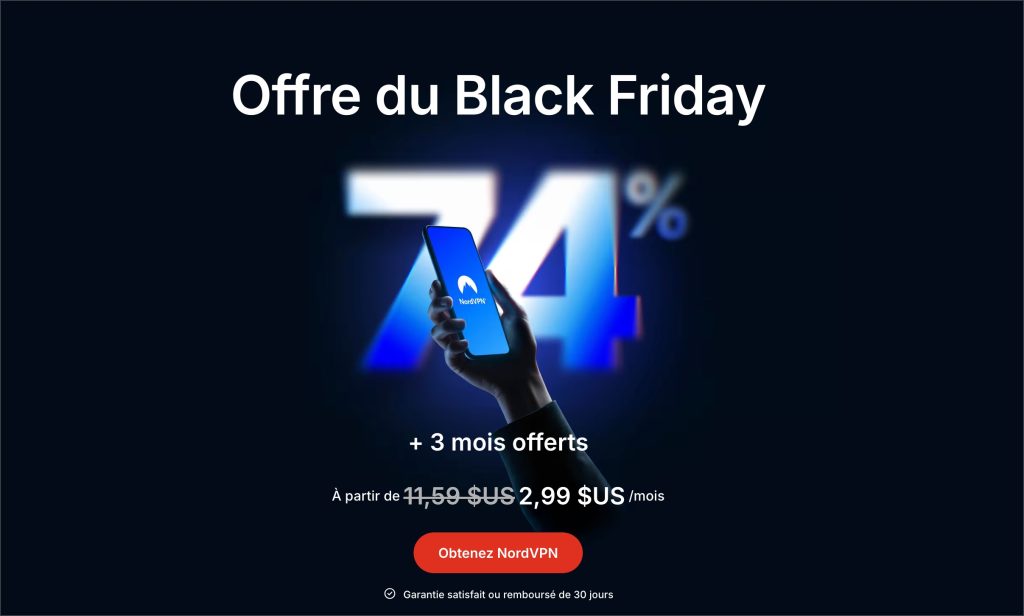 74 % de réduction sur les offres 2 ans de NordVPN